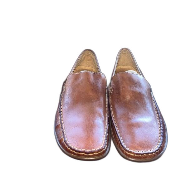Sandro Moscoloni Camel Brown Leather Loafers 9 D 41 - Picture 2 of 8